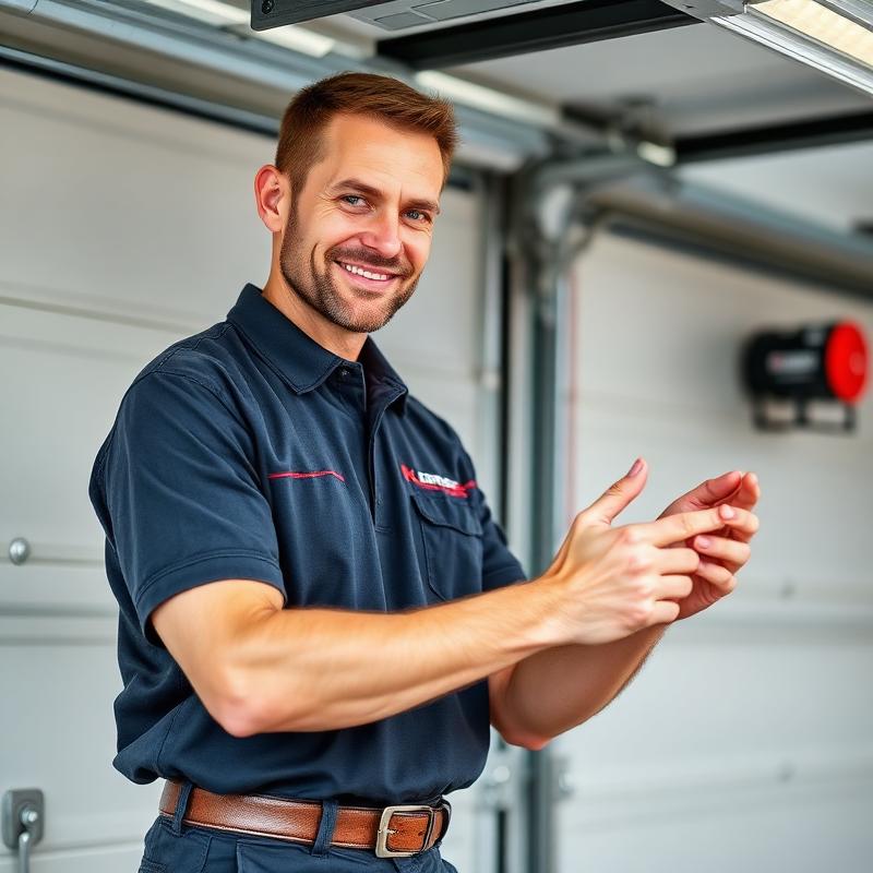 Palm Beach Garage Doors certified technician performing garage door safety inspection